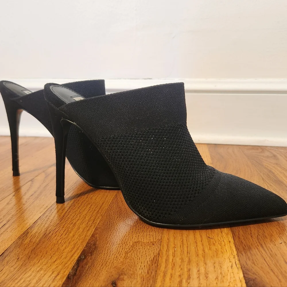 Steve Madden | Black Mesh Mule Stilettos